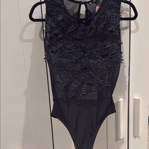 NWT Elegant Black Lace Bodysuit